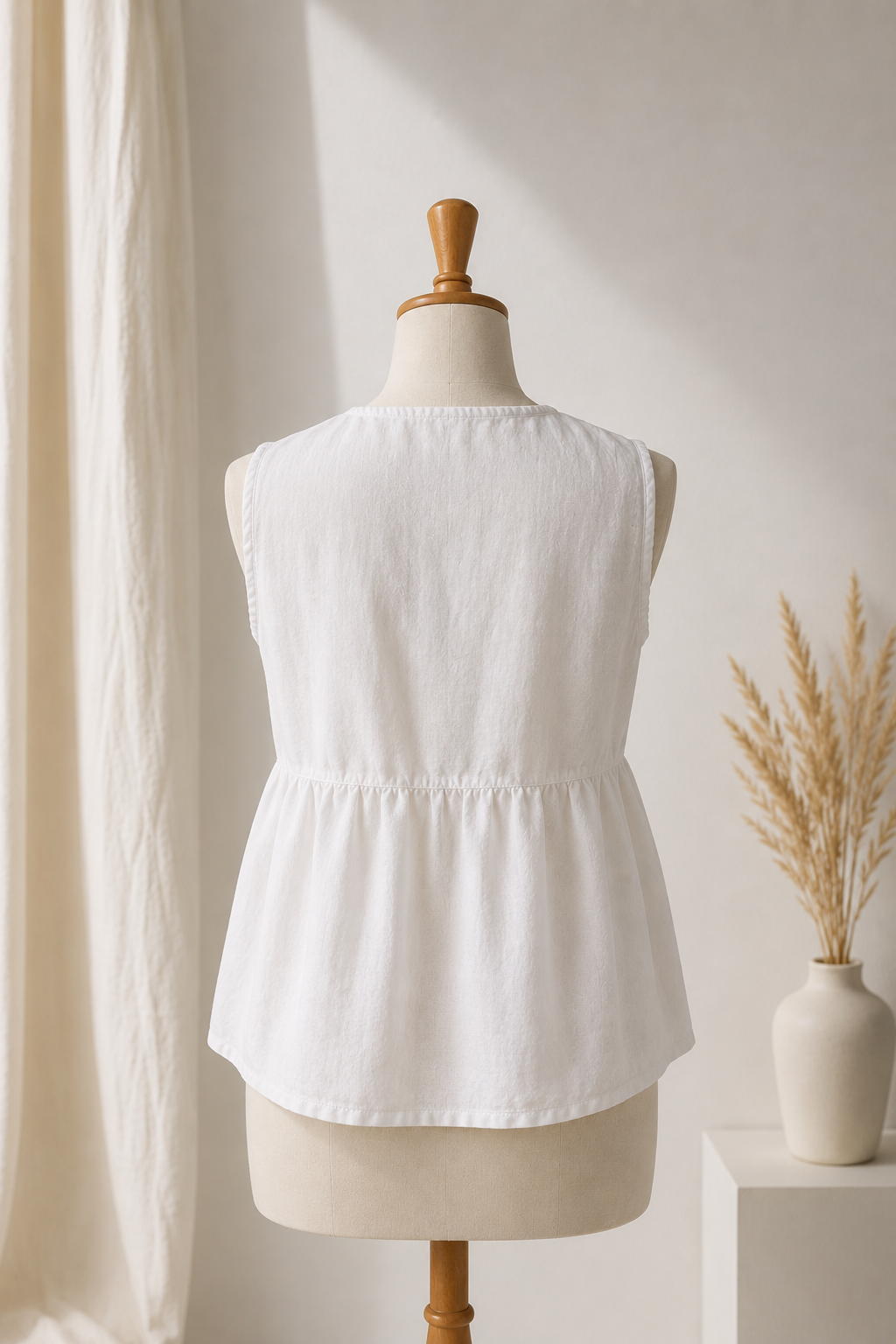 Yellow Tie-Front Peplum Top one size